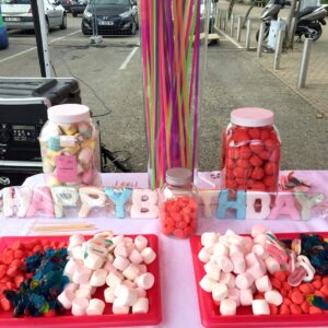 Stand brochettes de bonbons